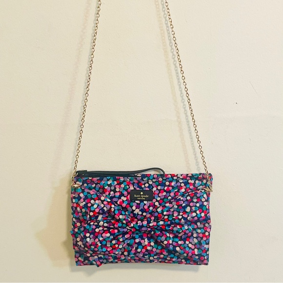 Kate Spade On Purpose Dance Party Dot Large Nylon Wristlet Clutch w Bow Rare - Picture 16 of 16